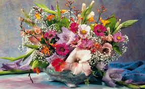 Grafika z bukietem kwiatów